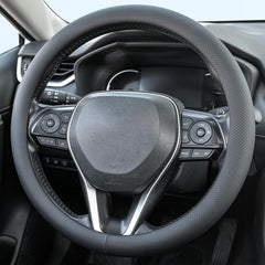 Uxcer Nappa leather steering wheel cover fits 14.5–15 inches, snug protection from sun