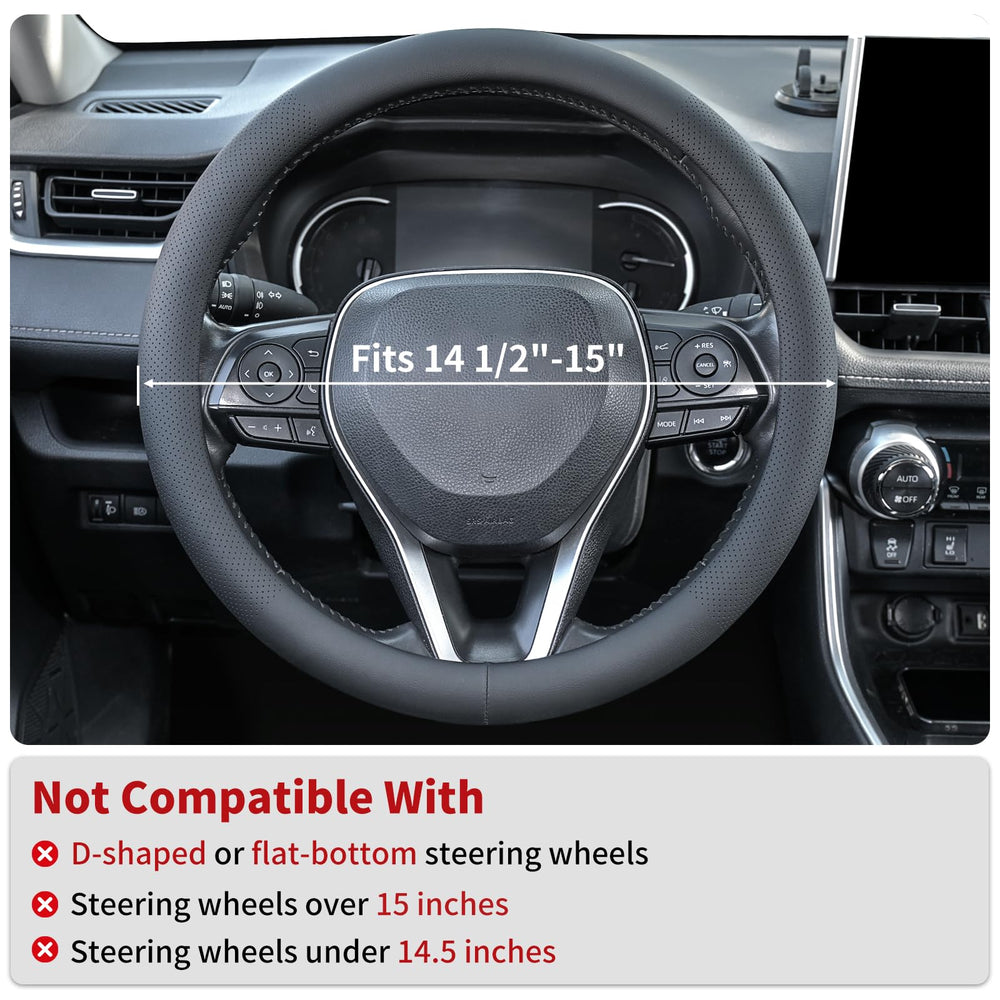 Uxcer steering wheel cover anti-slip inner lining improves grip for safer daily driving