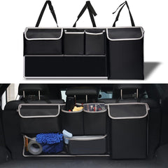 UYYE trunk hanging organizer on backseat with four pockets for extra storage
