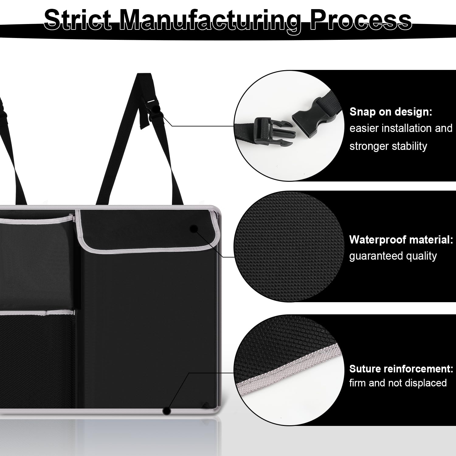 UYYE organizer showing two mesh pouches for quick groceries or toys
