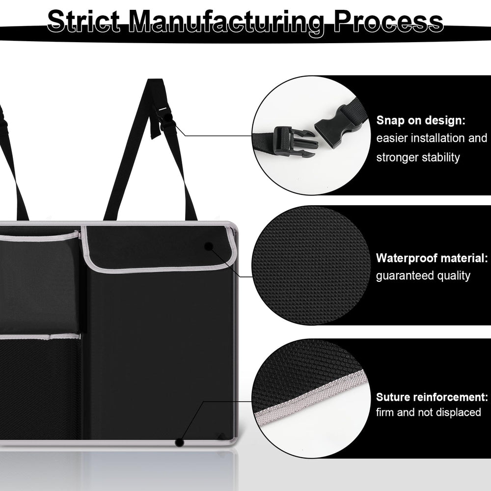 UYYE organizer showing two mesh pouches for quick groceries or toys