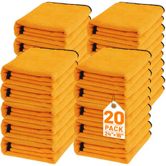 UZLU 20-pack microfiber towels ready for bulk car cleaning and detailing