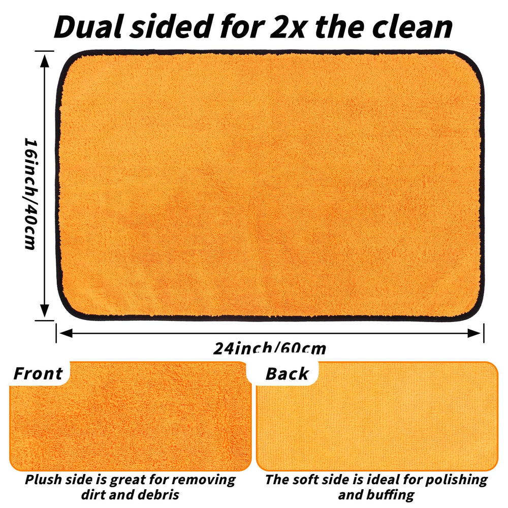 UZLU double-side plush microfiber towel with soft touch for polishing