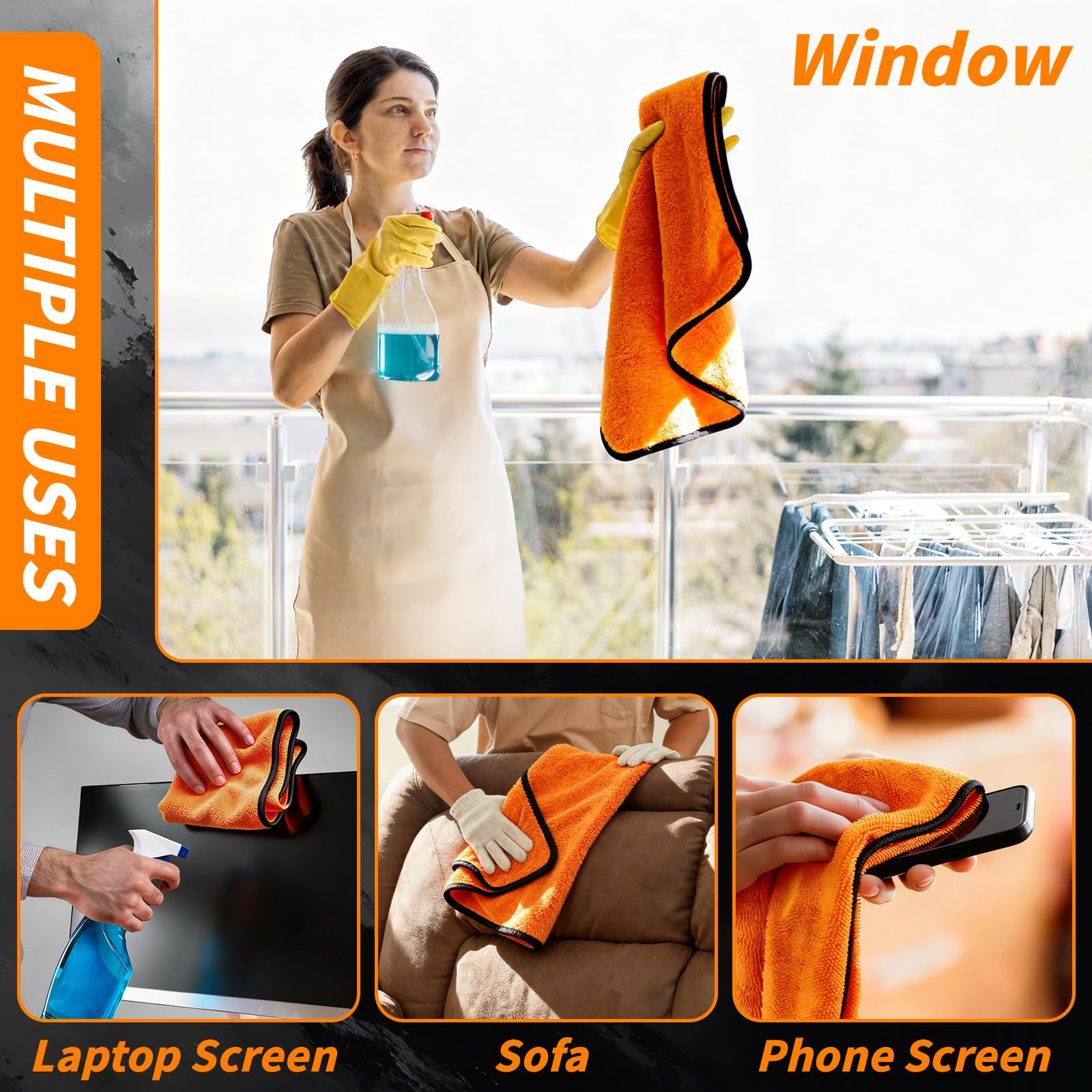 UZLU wax-buff towel ideal for polishing and residue removal