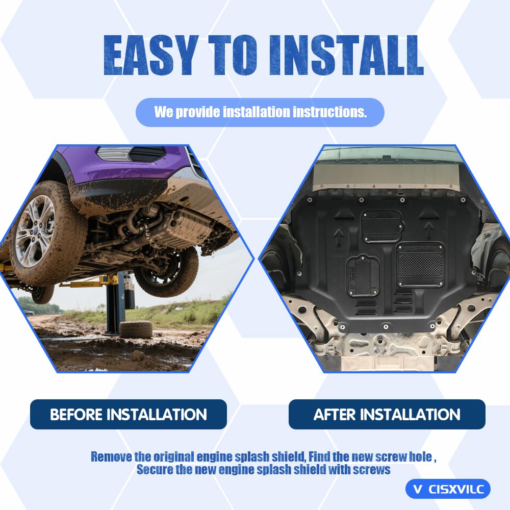 V CisxviLC durable front engine guard offers easy installation for Ford Escape.