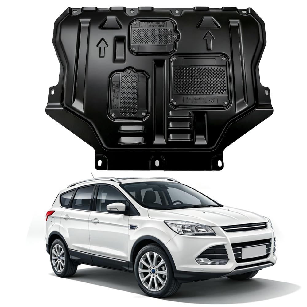 V CisxviLC engine guard on Ford Escape front view protects the undercarriage.