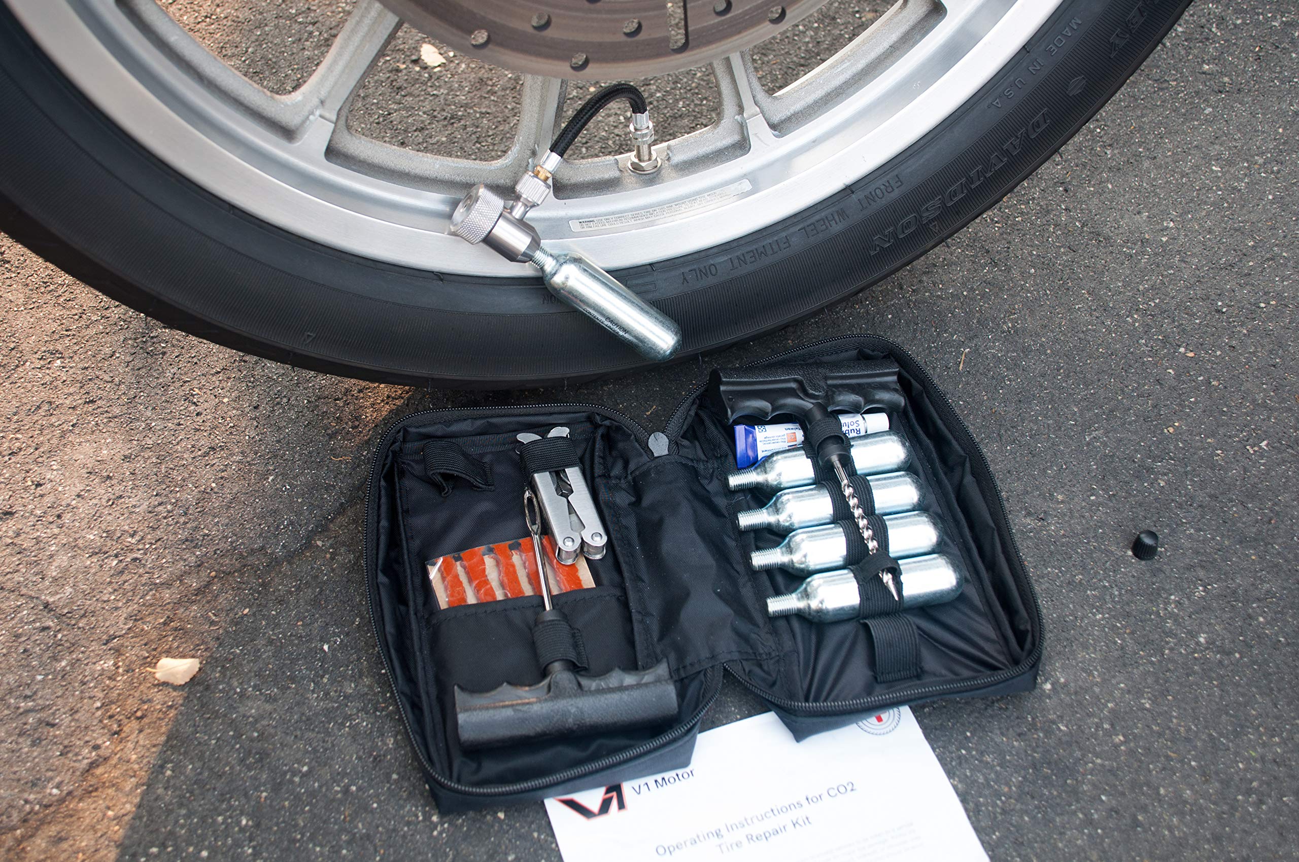 V1 Motor CO2 tubeless kit, everyday carry for emergencies.