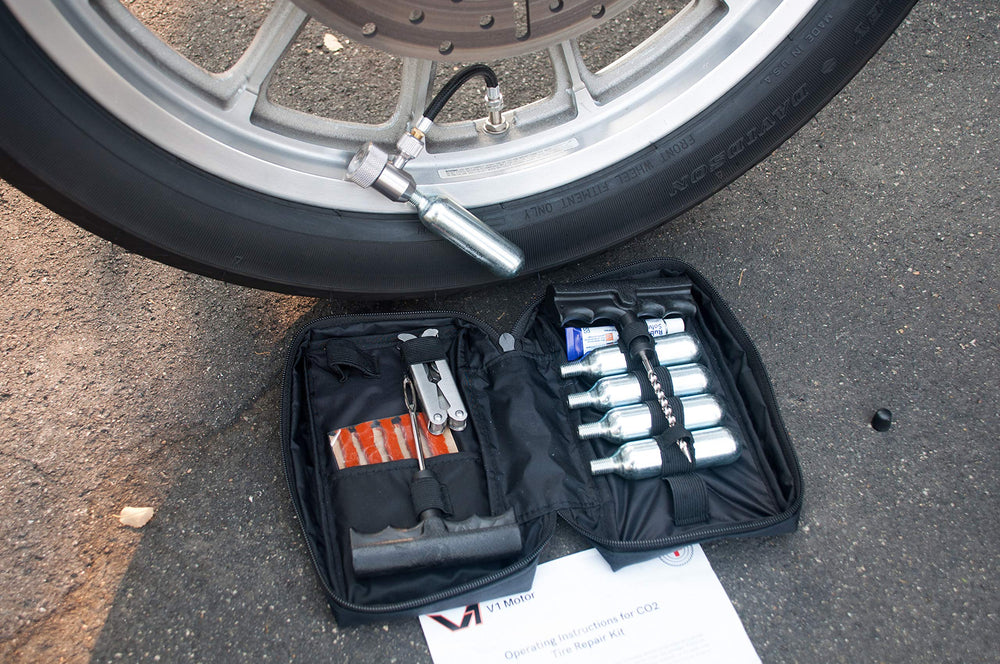 V1 Motor CO2 tubeless kit, everyday carry for emergencies.