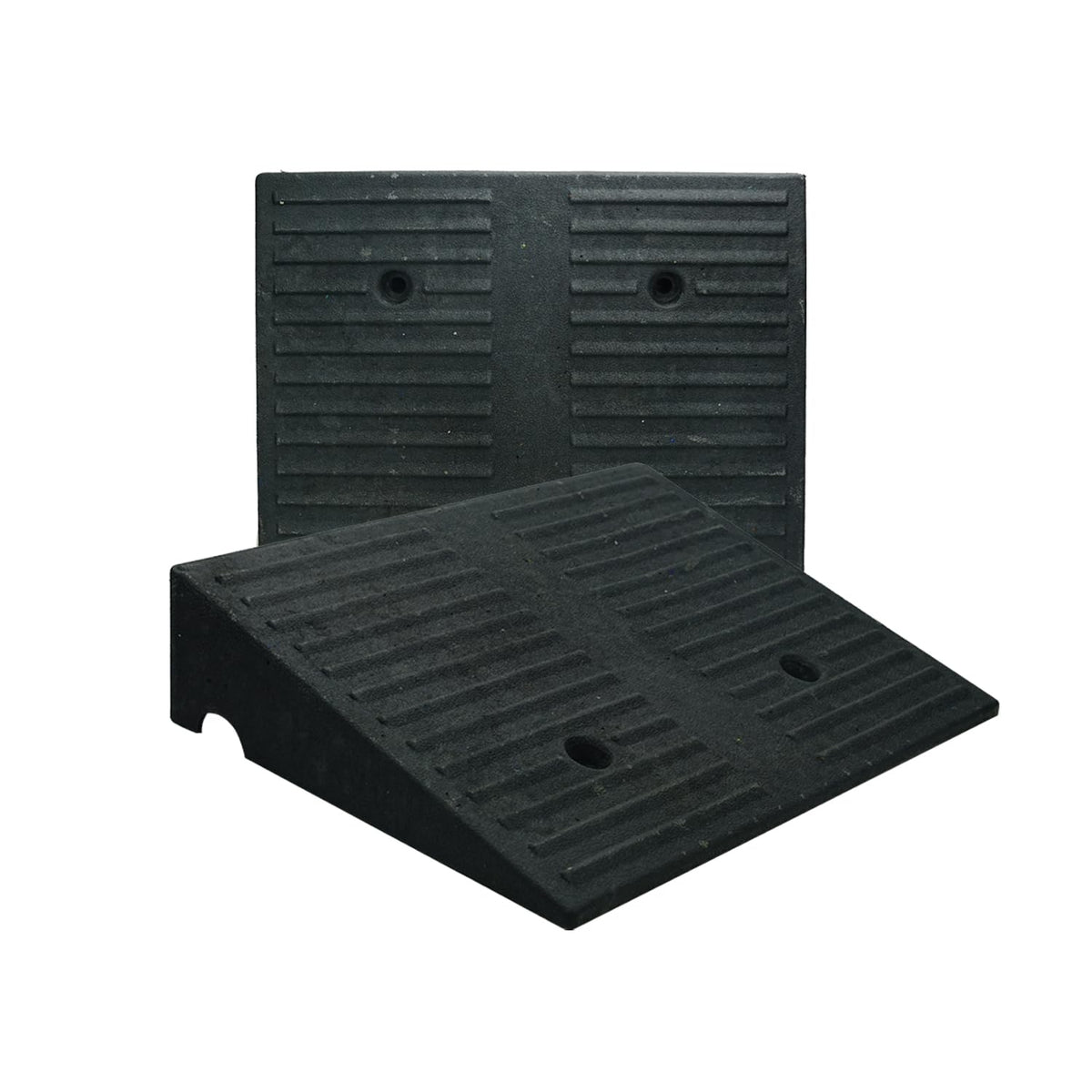 Vacallity 3.9-in Rise 2-Pack ramps, side view for smooth curb crossings.