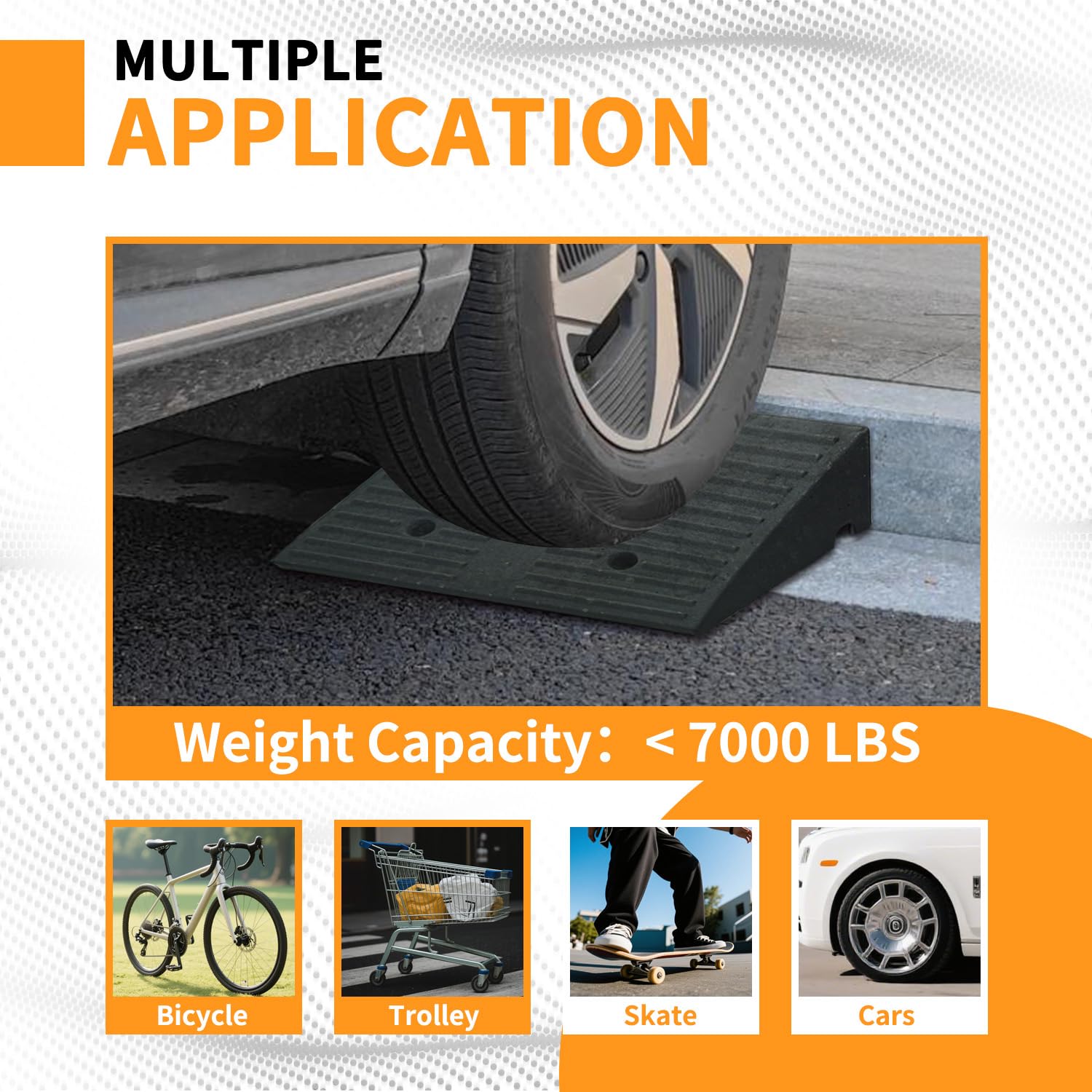 Vacallity 3.9-in Rise 2-Pack ramps in use by vehicles on a ramp setup.