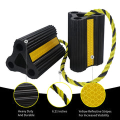 Vacallity heavy-duty rubber chocks resist oil and weather for longevity
