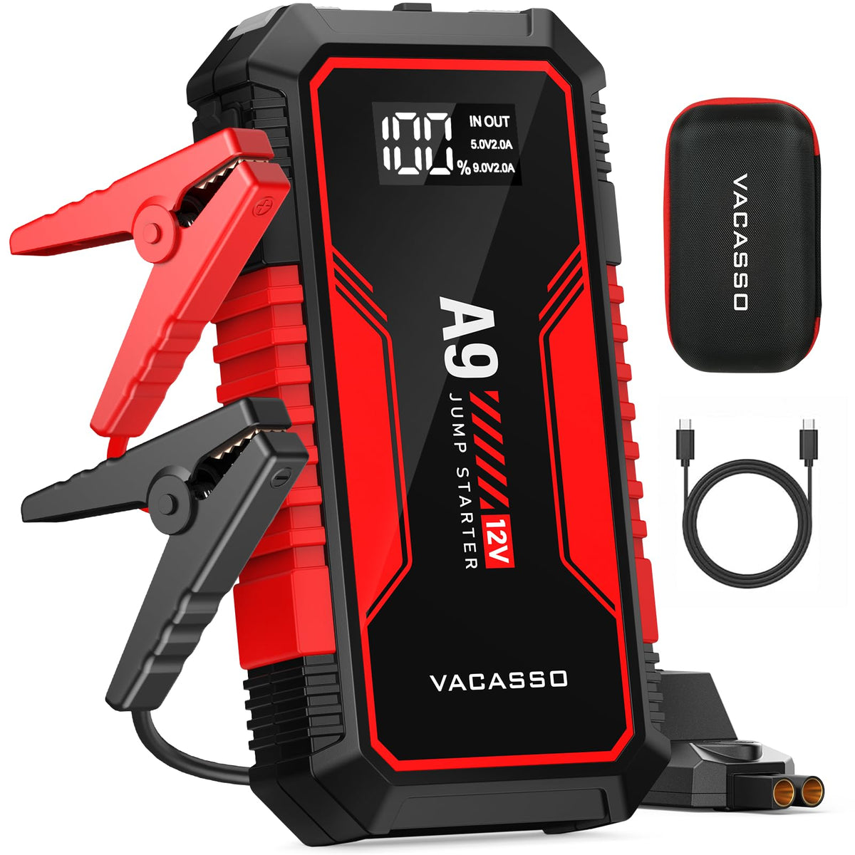 Vacasso A9 jump starter compact design for easy roadside boosts