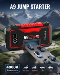 Vacasso A9 LCD screen shows battery status at a glance