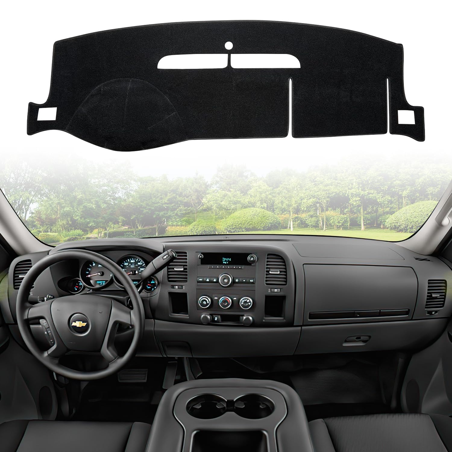 VAFMOLEI dashboard dash cover mat for Silverado; precise fit guards against sun glare.