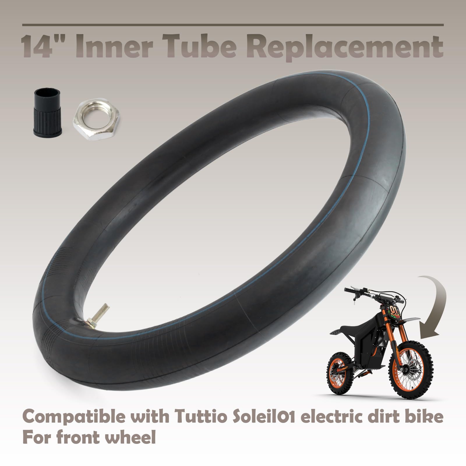 VAINELY 14-inch front inner tube for Yozma IN10 compatibility improves ride stability