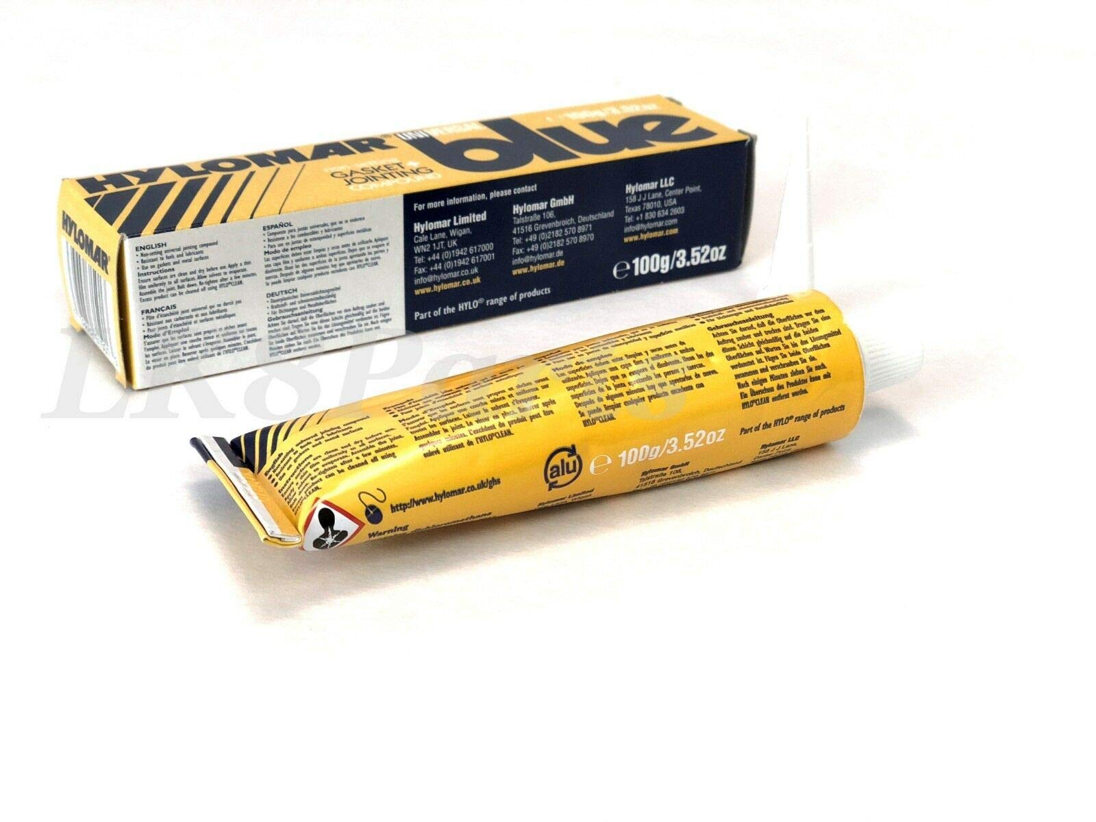 Valco Cincinnati Hylomar Blue semi-rigid coating on joints indicating vibration resistance