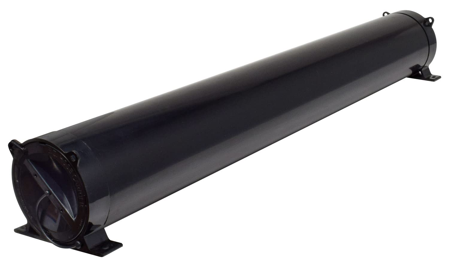 Valterra A04-3460BK sewer hose carrier side view showing universal fit and secure mounting