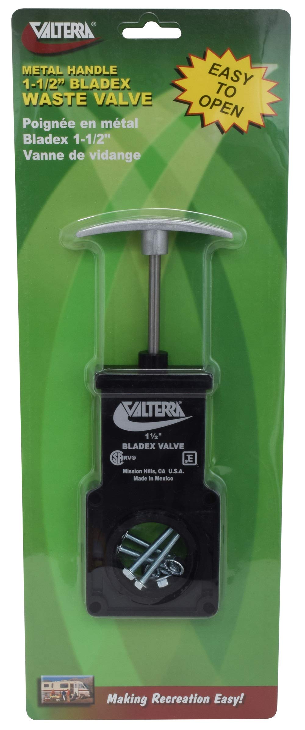Valterra Bladex valve body with metal handle for universal fit and durable connections