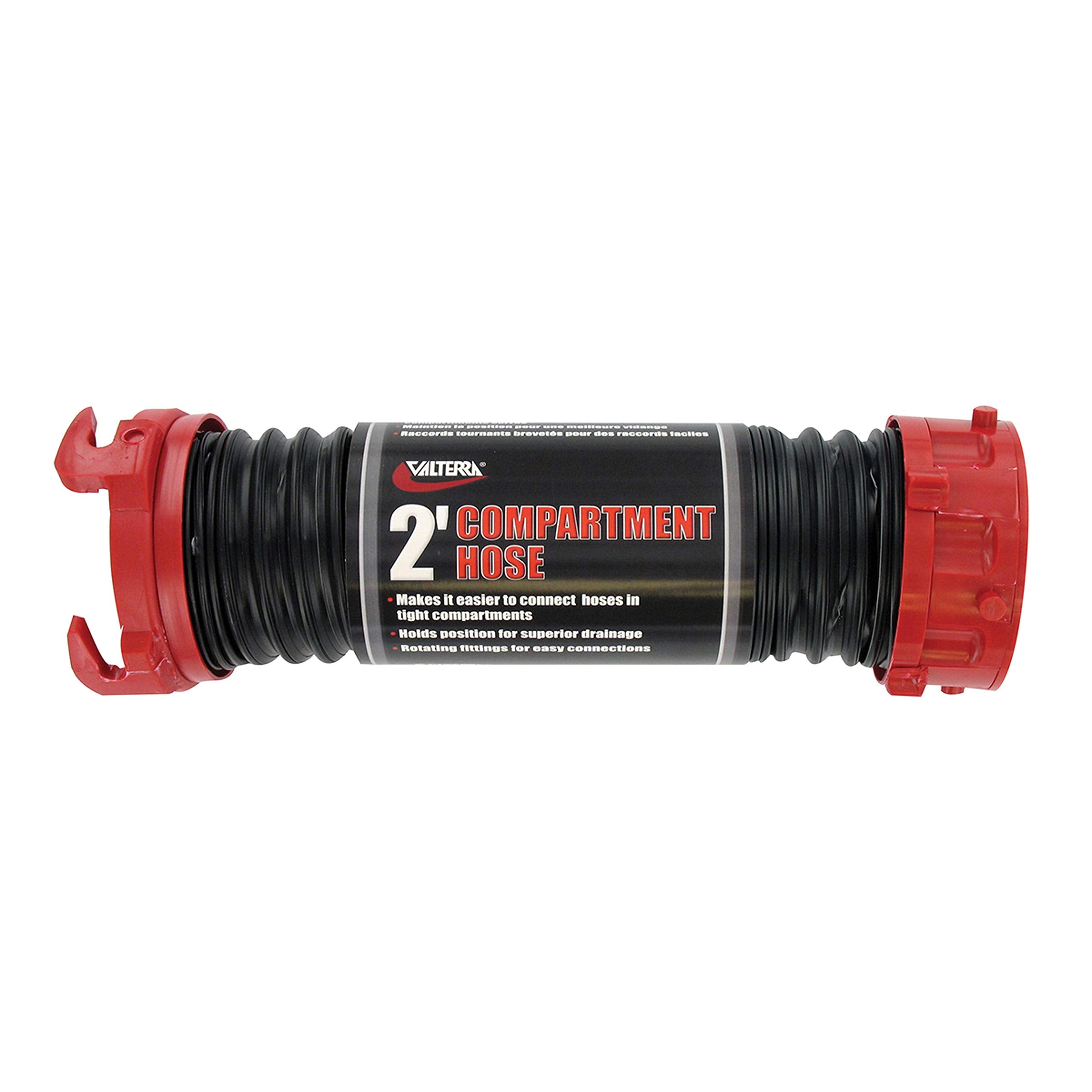 Valterra Dominator compartment hose 2ft length for tight RV sewer hookups.