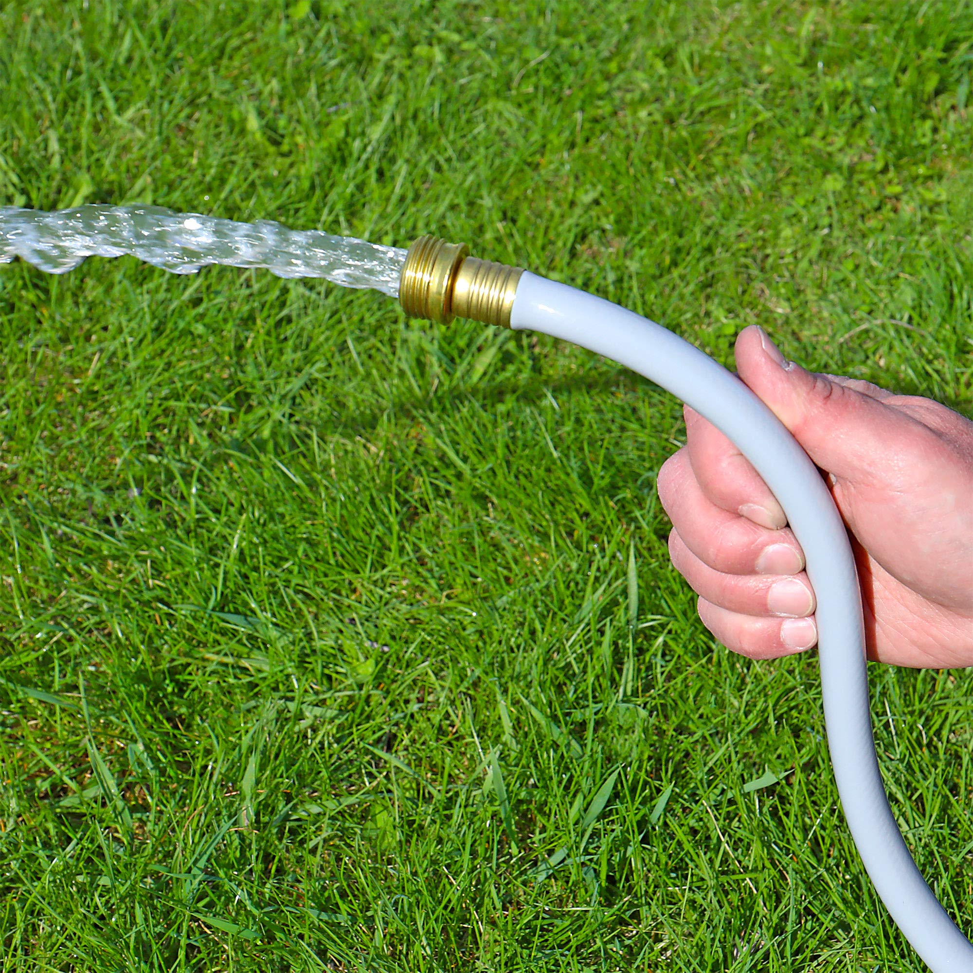 Valterra flushing hose used as gray water drainage for RV tasks
