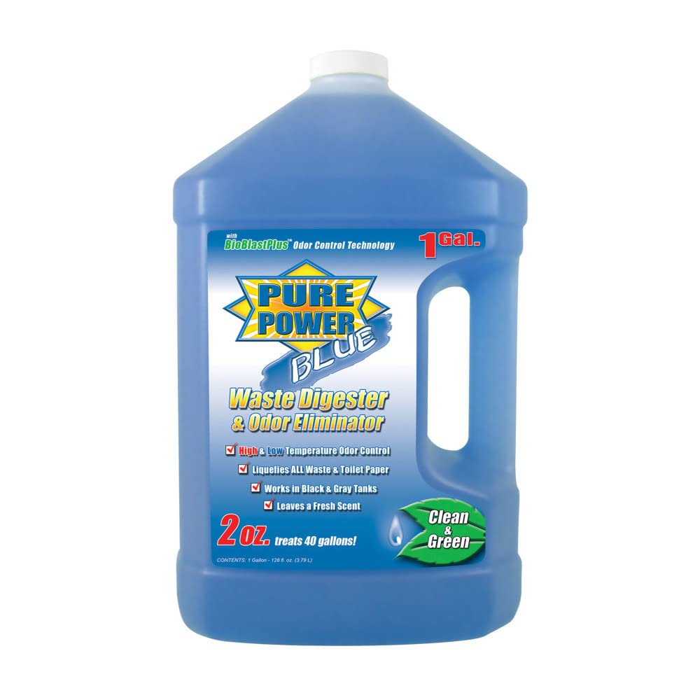 Valterra Pure Power Blue waste digester bottle reduces RV tank odors