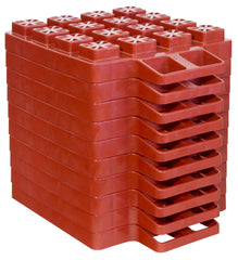 Valterra Stackers RV levelers pad demonstrating leveling on uneven terrain