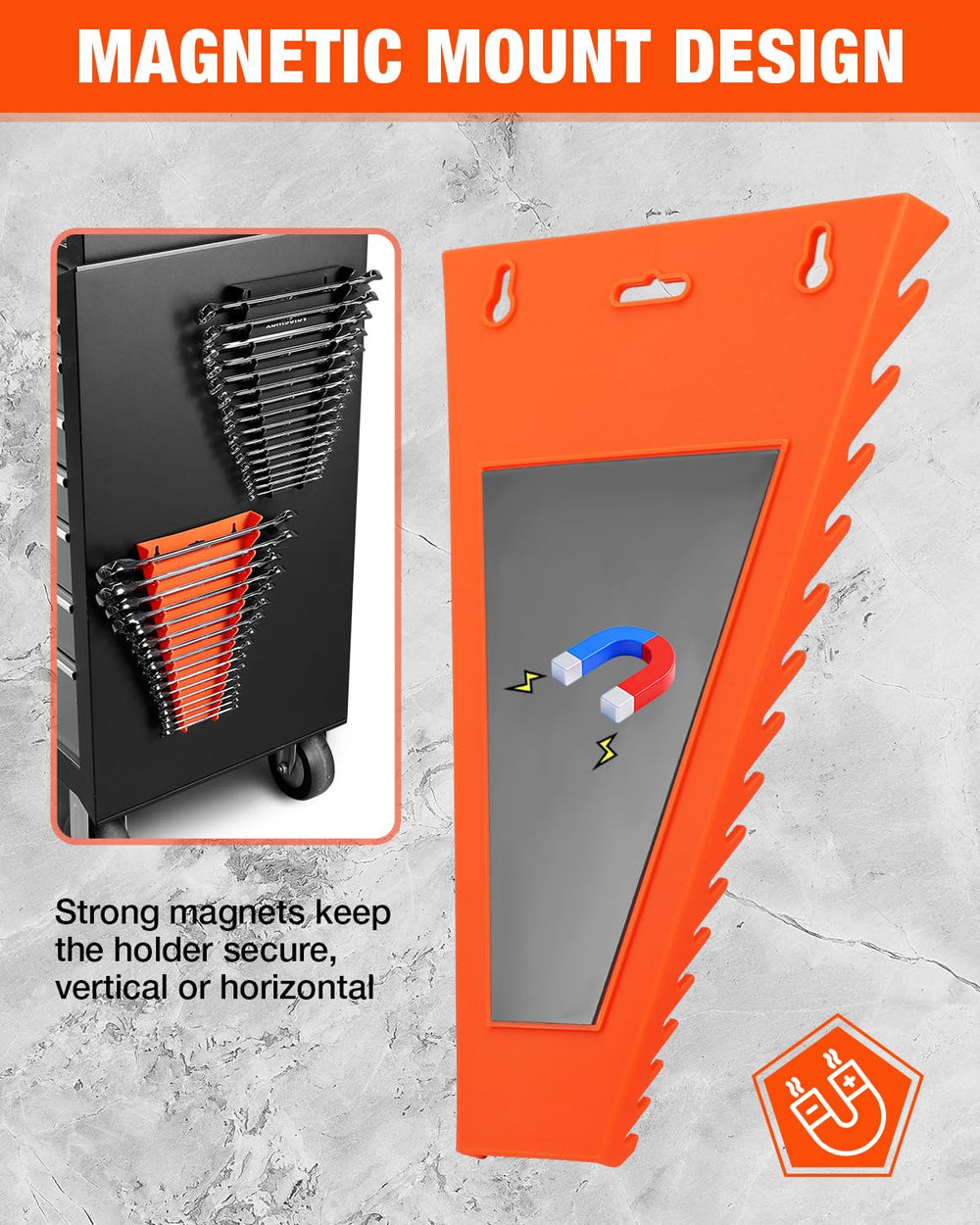 ValueMax heavy-duty rack construction supports multiple wrenches without bending