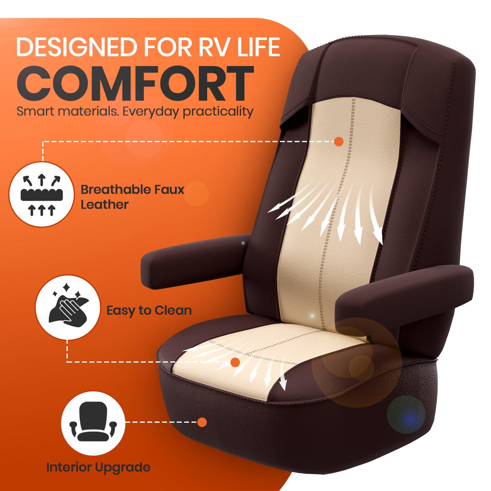 VALUN elastic strap-secure-fit shows a snug, non-slip cover for RV seats.