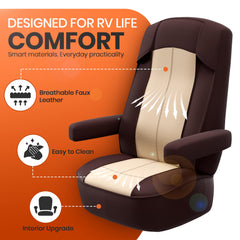 VALUN elastic strap-secure-fit shows a snug, non-slip cover for RV seats.
