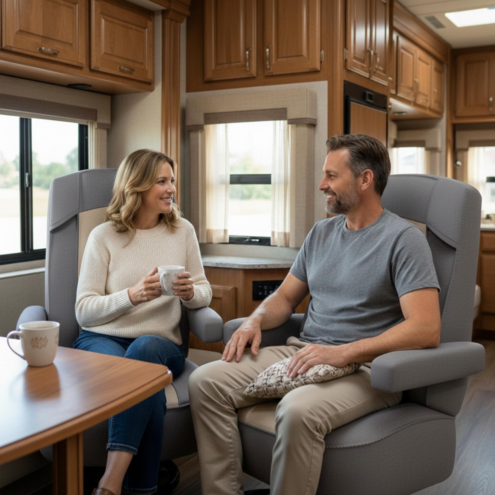 VALUN cleanable material makes RV chairs easy to wipe clean