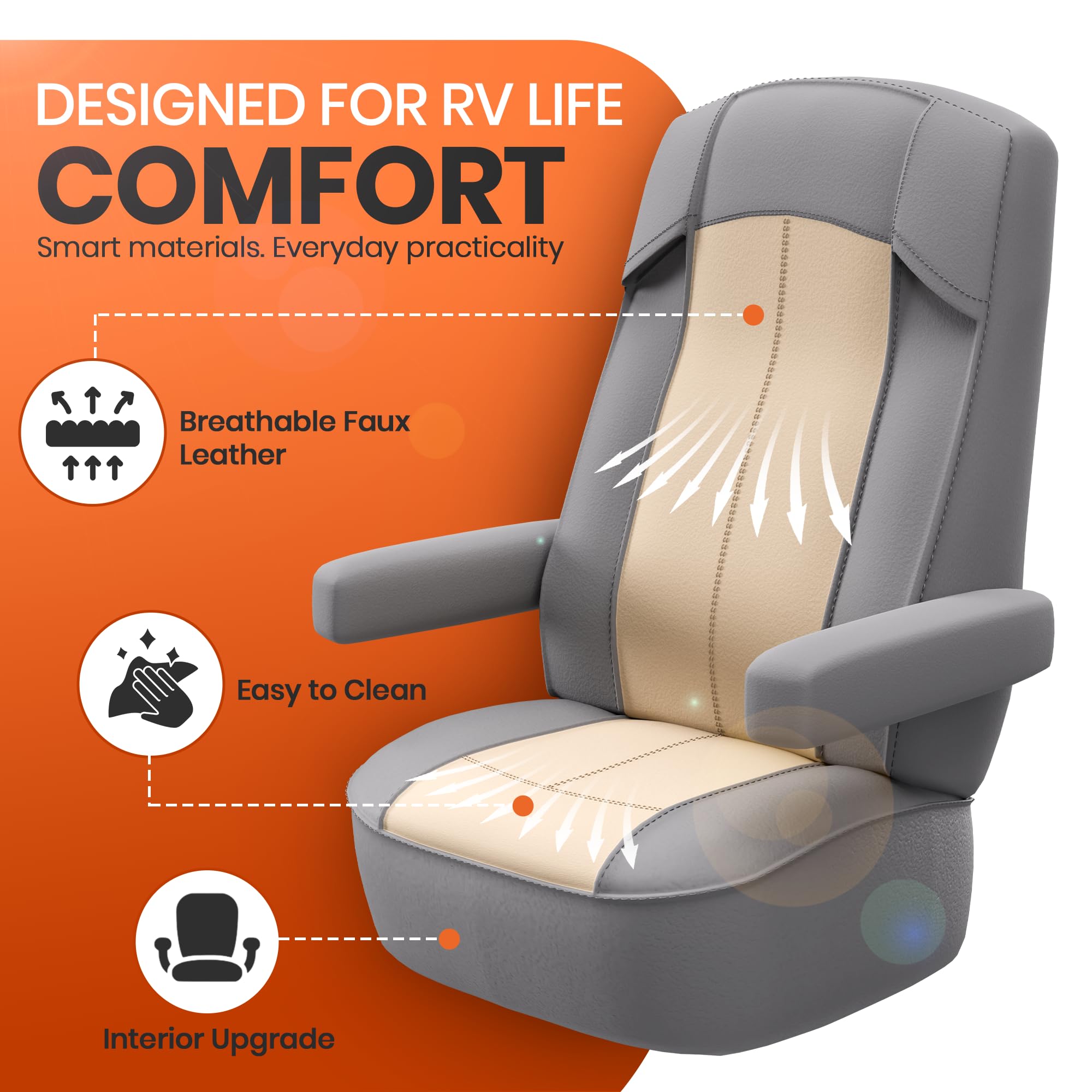 VALUN RV seat covers universal fit across campers, trailers, and vans