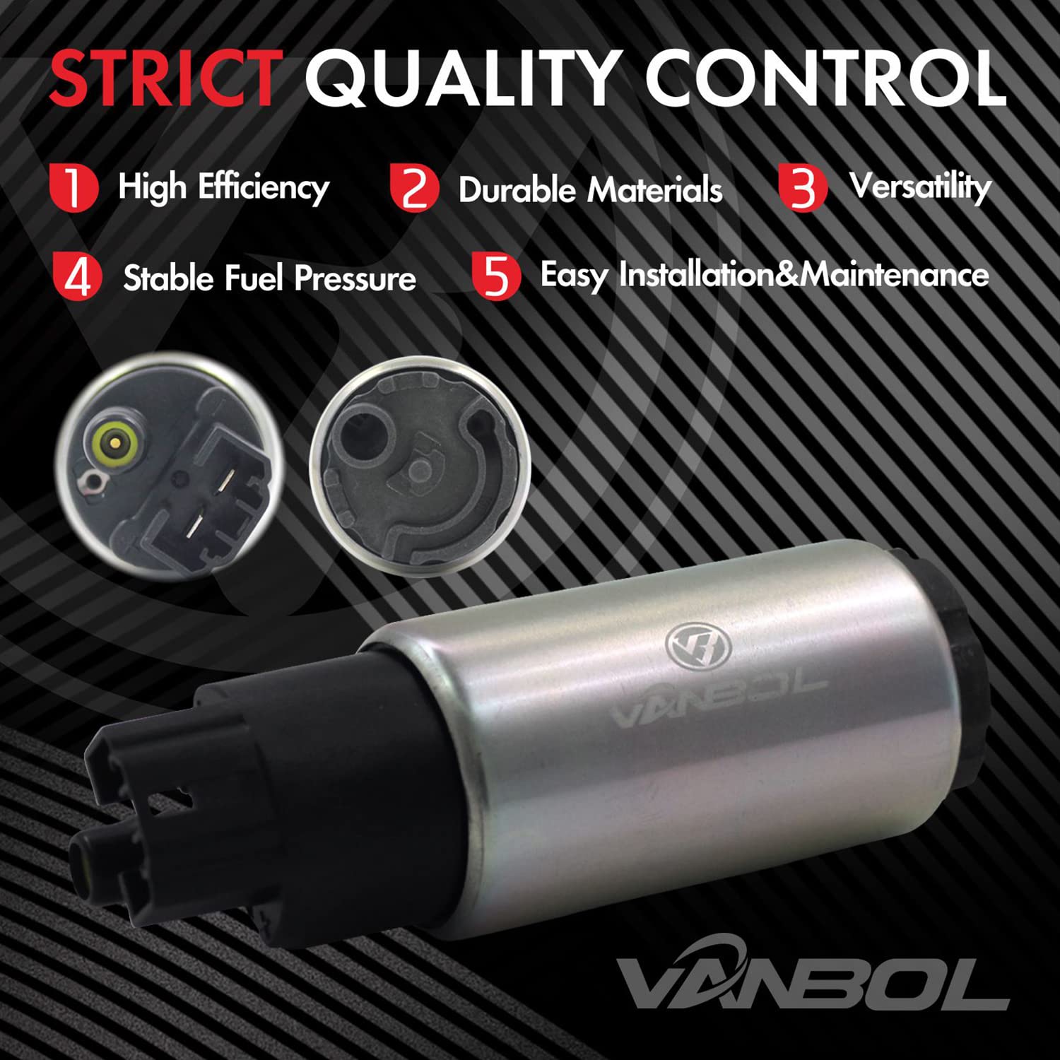 VANBOL fuel pump kit components arranged for durable, long-lasting performance