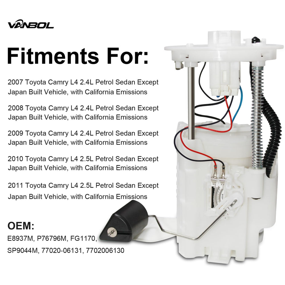 VANBOL fuel pump module installation-ready under-hood view for easy replacement.