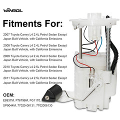 VANBOL fuel pump module installation-ready under-hood view for easy replacement.