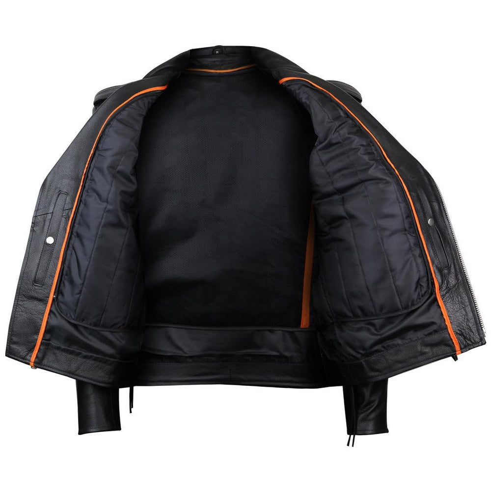 Shoulder detail on Vance Leather jacket showing craftsmanship and moto-inspired design.