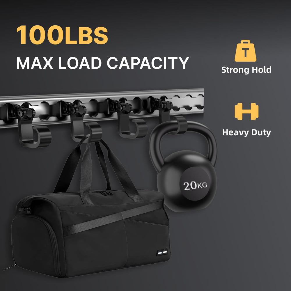 Vandrabase L Track hooks spring-loaded gear hook for quick secure attachment.