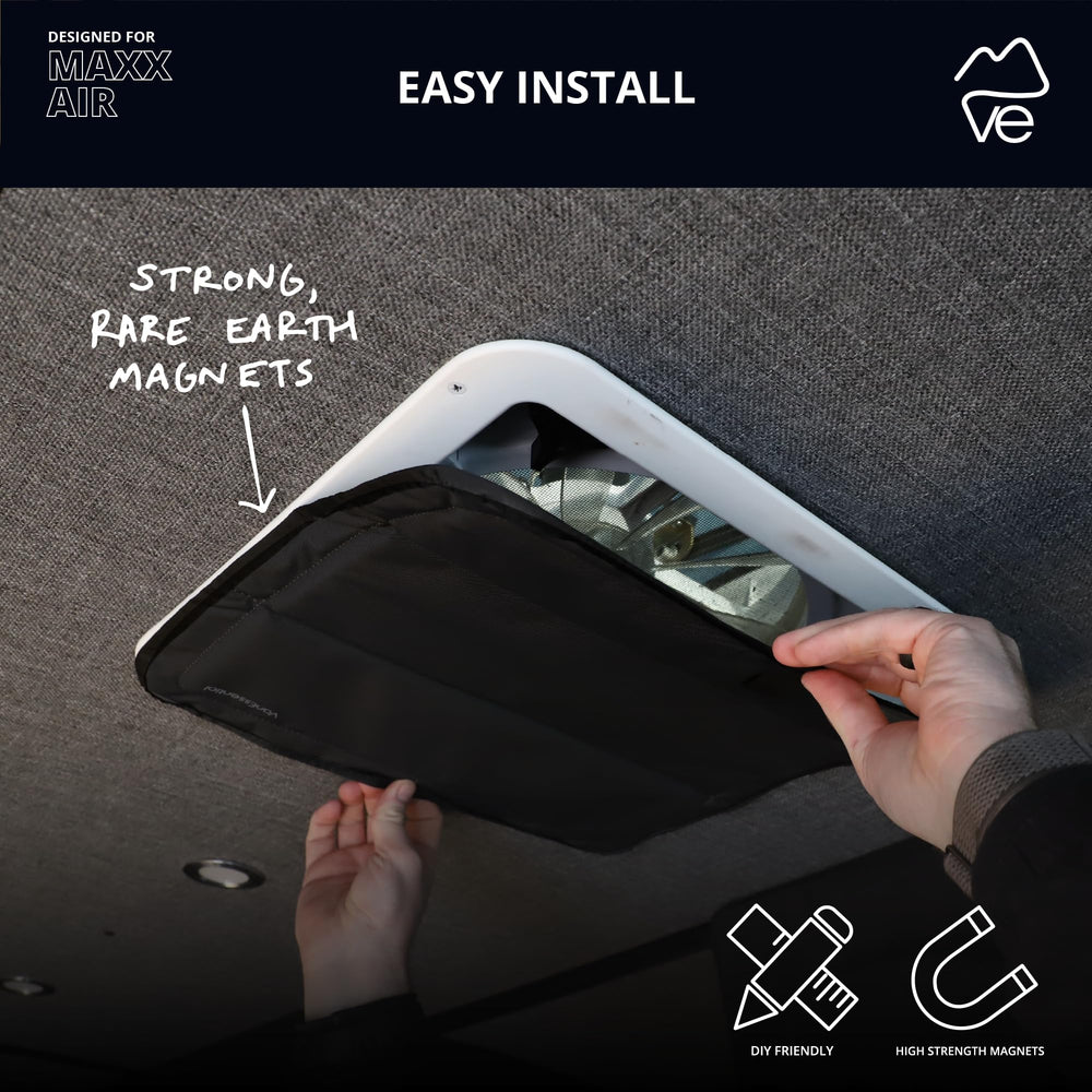 VanEssential easy install design folds and stores compactly in the included bag.