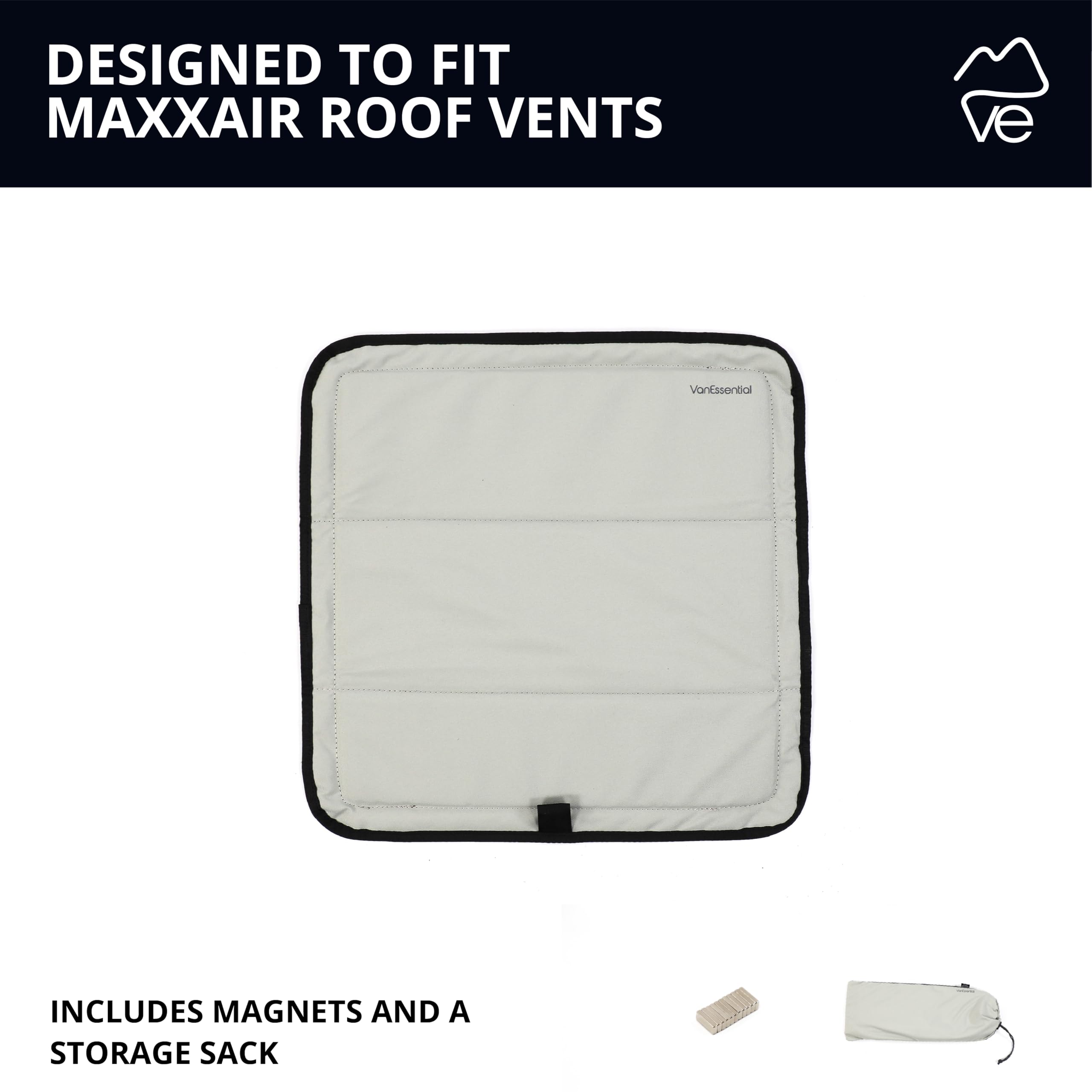 VanEssential cool gray finish blends with vehicle interior and roof lines.