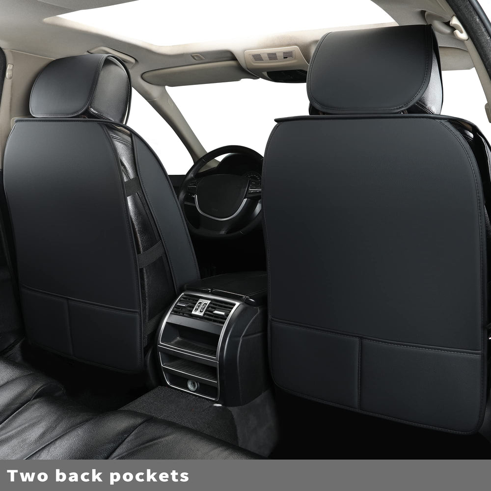Vankerful seat covers soft faux leather with high resilience sponge for comfort.