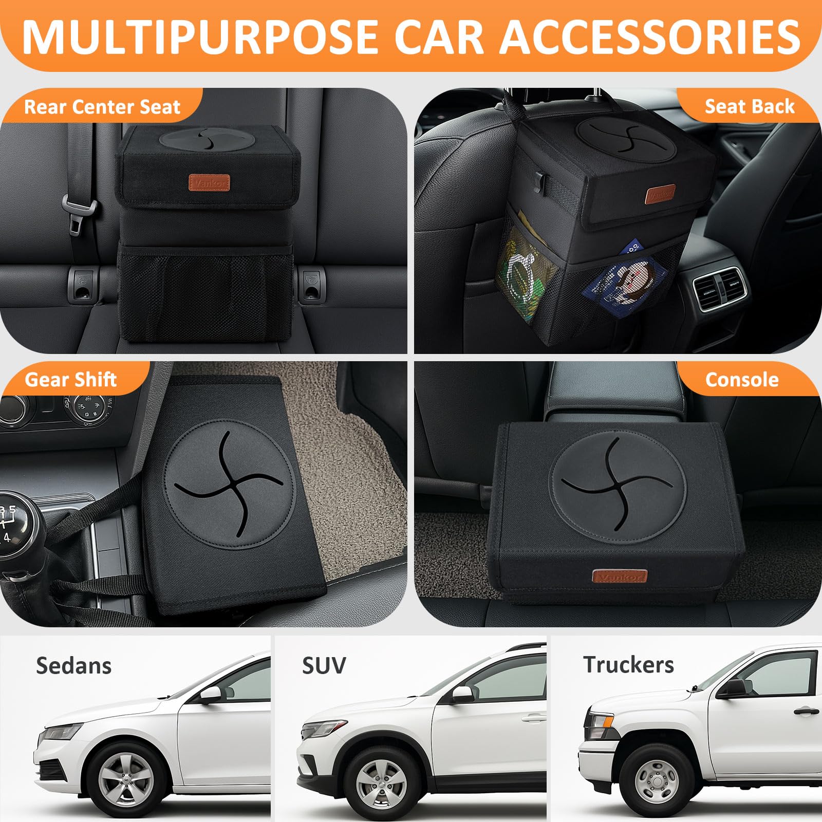 Vankor adjustable strap easy to hang from the headrest