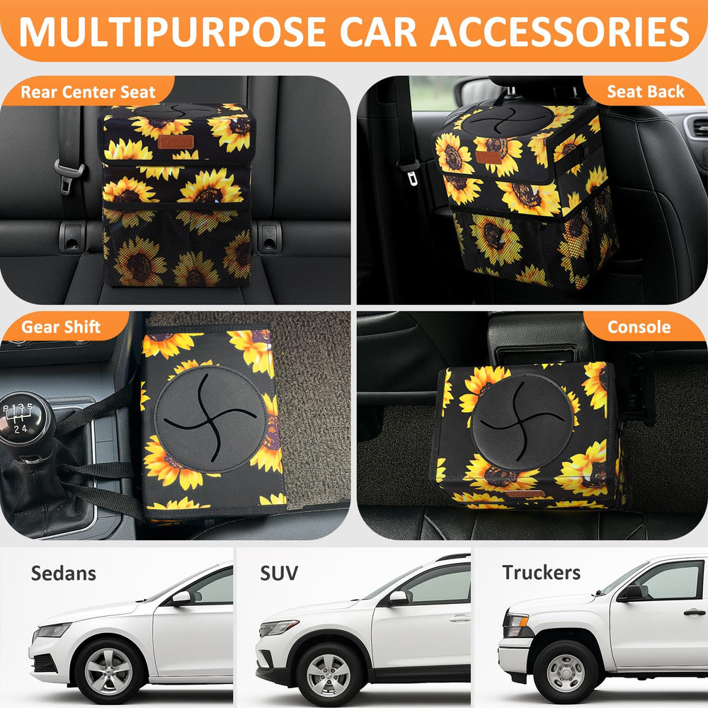 Vankor 12V plug compatible car trash can fits standard outlets.
