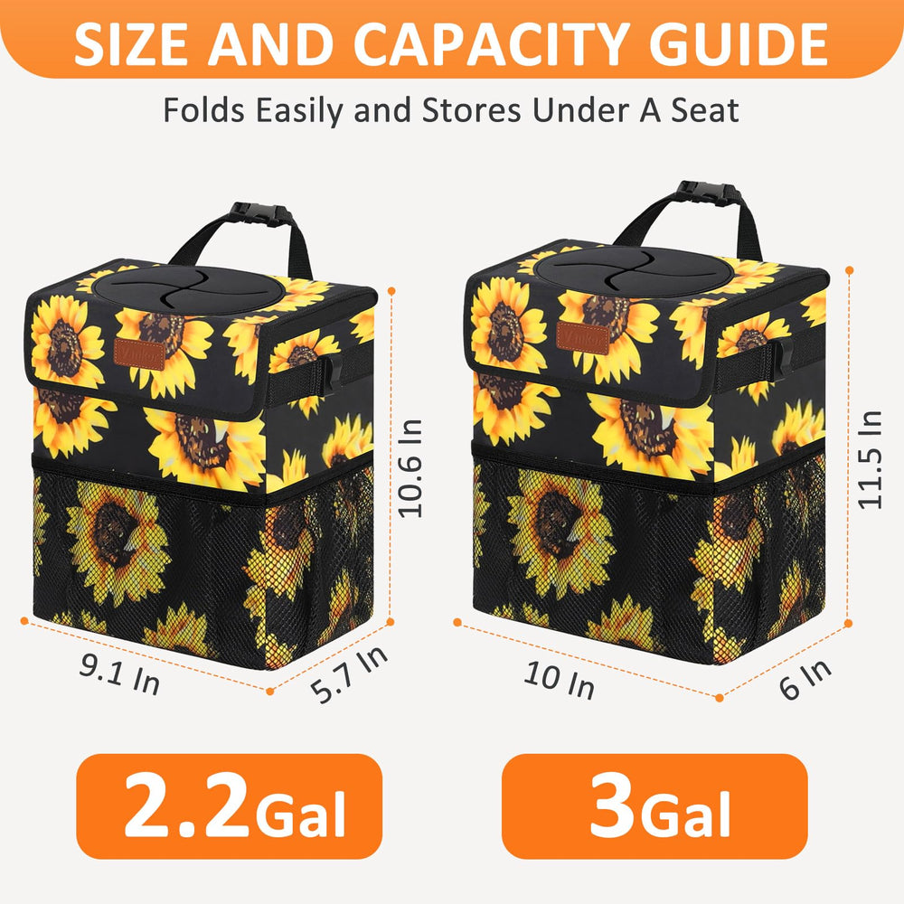 Vankor in-car storage-ready trash can keeps essentials organized.