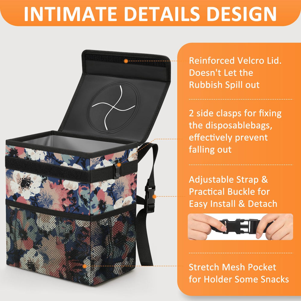 Vankor collapsible trash bin in compact form, folds flat for storage.