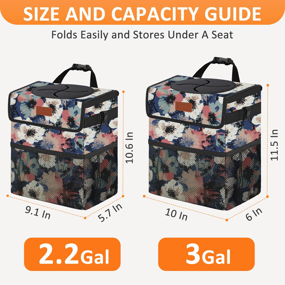Vankor polyester trash can shows durable fabric for everyday road trips.