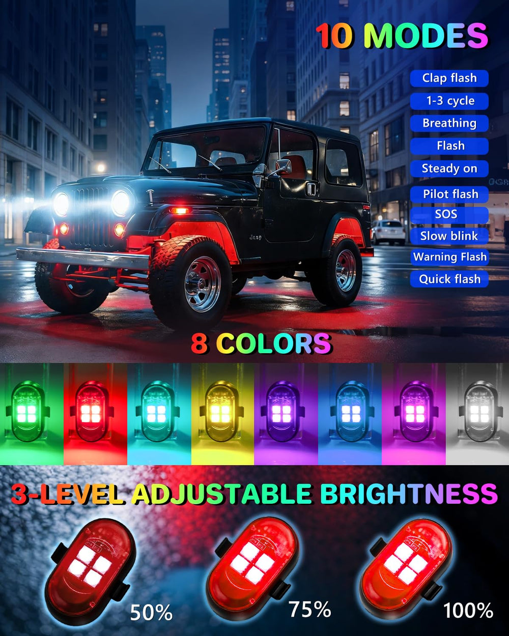 VANKUB 200mAh long-life battery delivers hours of lighting for remote use.