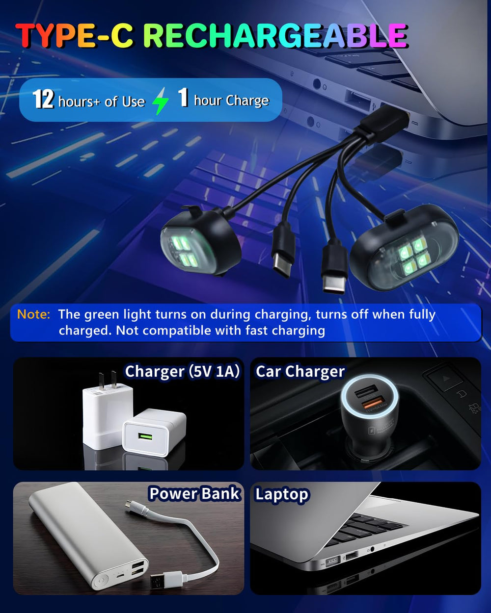 VANKUB USB-C charging port keeps power ready in any condition.