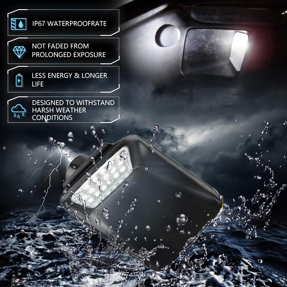 VANKUB license light with waterproof ABS housing protects against heat and moisture