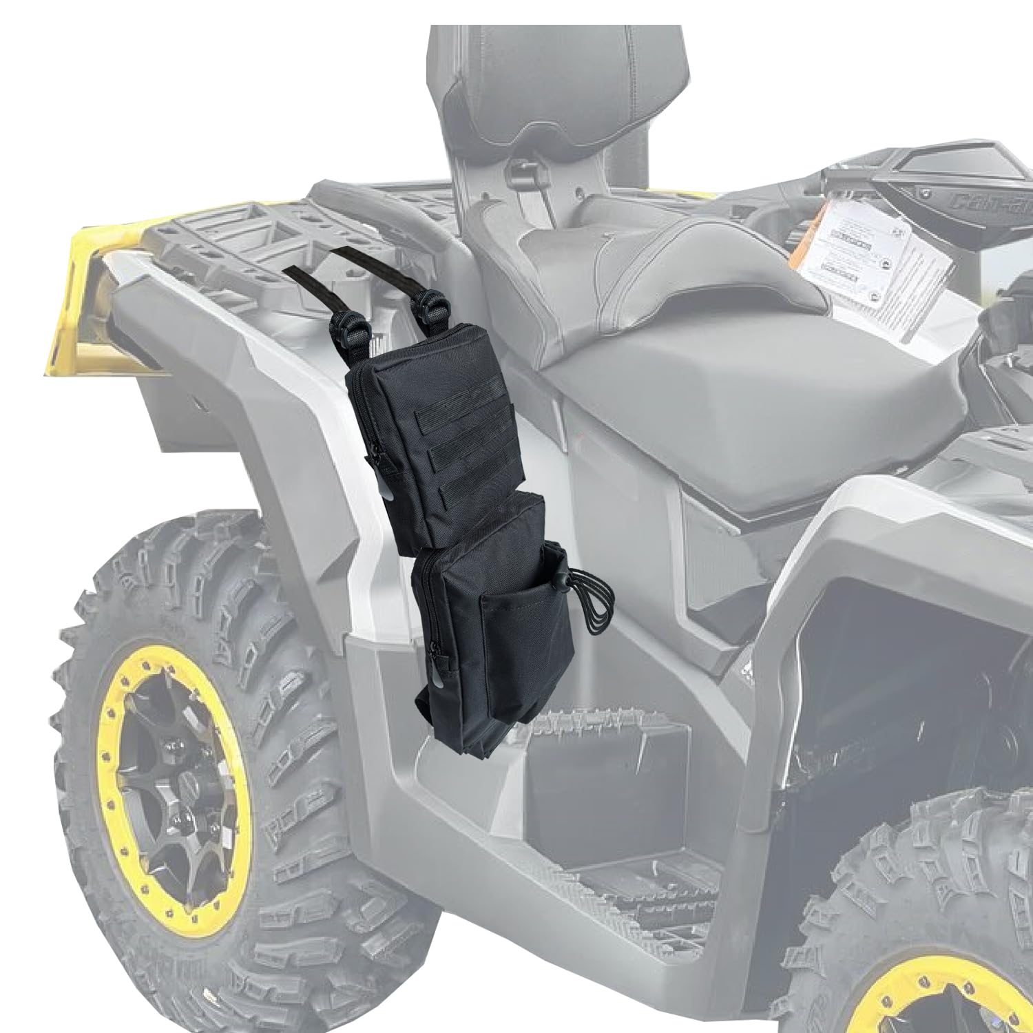Vanlison water-resistant saddle bags with secure mounting on fender