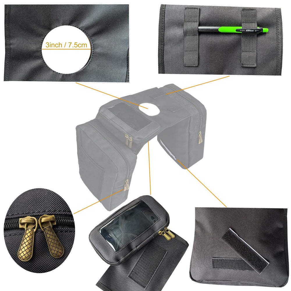 Vanlison bag features secure side straps for easy tank mounting.