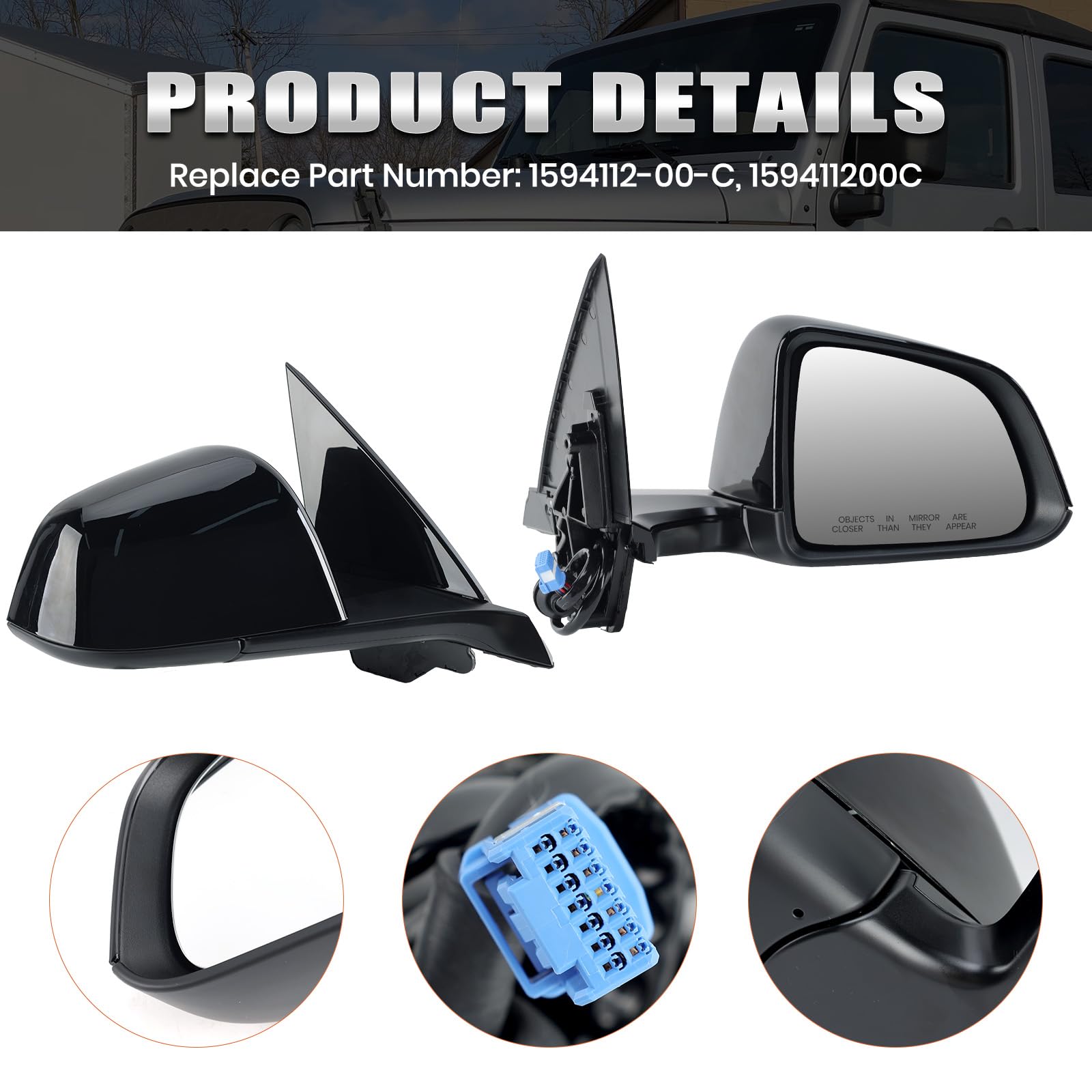 VANLOGY black housing mirror for Tesla Model Y adds a sleek look.